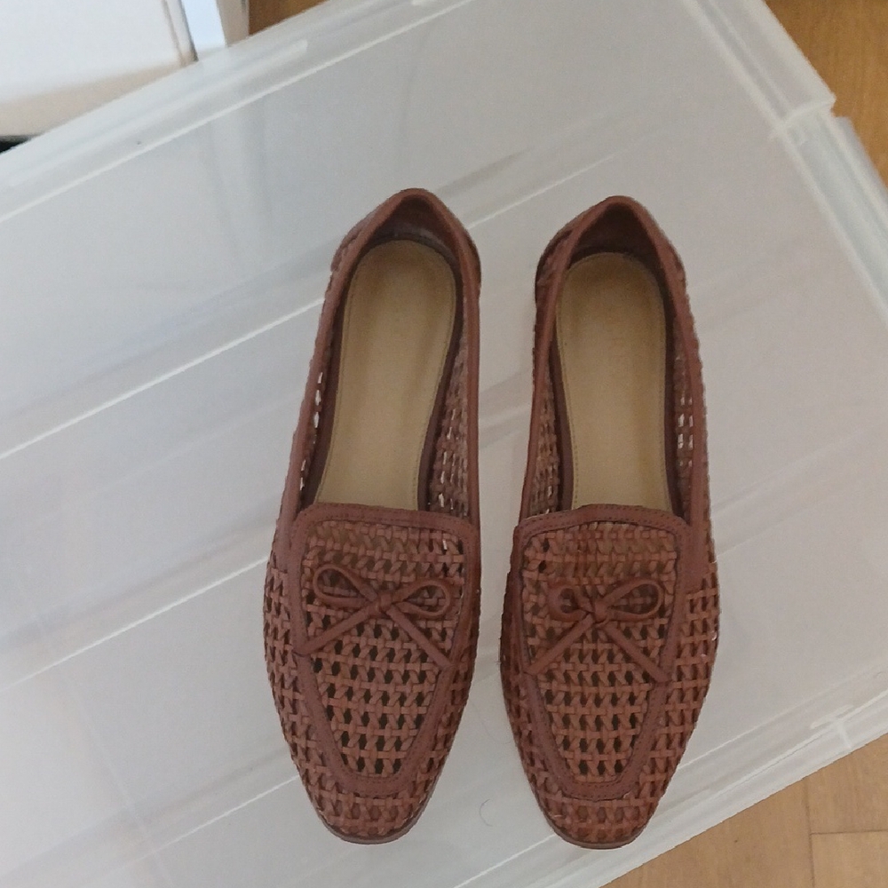 J. Crew Factory Brown Woven Loafers